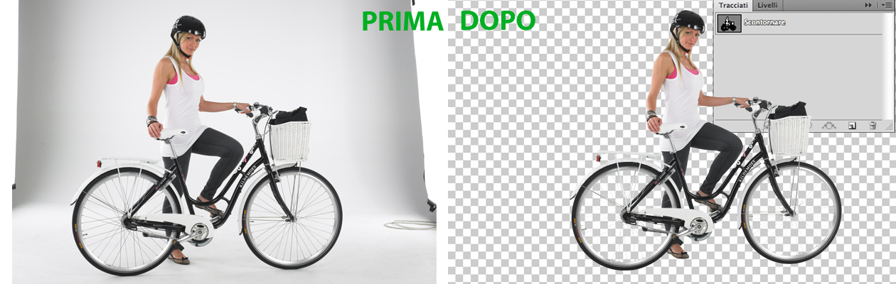 scontornare bicicletta